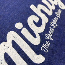 Load image into Gallery viewer, Mens Triblend Michigan Script T-shirt (Indigo)
