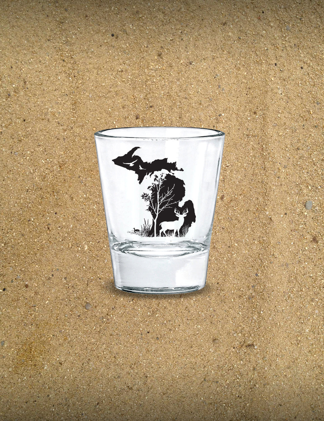 Michigan Deer in the Woods - Shot Glass