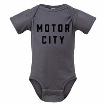 Load image into Gallery viewer, Baby Onesie - Detroit Motor City Block - Slate Grey
