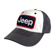 Load image into Gallery viewer, Hat - Jeep Chino Twill Patch - White/Charcoal/Navy
