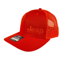 Load image into Gallery viewer, Hat - Jeep Text TONAL Trucker - Orange
