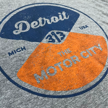 Load image into Gallery viewer, Ladies Relaxed V-neck Detroit Reel T-shirt - Triblend Grey
