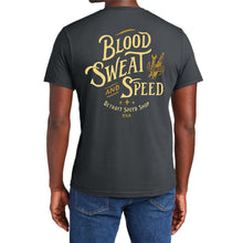 Load image into Gallery viewer, Mens Detroit Speed Shop Blood Sweat &amp; Speed T-shirt - Charcoal

