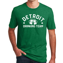 Load image into Gallery viewer, Mens Detroit Drinking Team St. Patrick&#39;s Day T-shirt (Heather Kelly Green)
