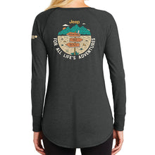 Load image into Gallery viewer, Ladies Jeep® For All Life&#39;s Adventures Long Sleeve Tunic T-shirt - Heather Black
