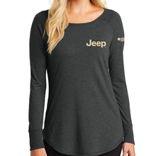 Load image into Gallery viewer, Ladies Jeep® For All Life&#39;s Adventures Long Sleeve Tunic T-shirt - Heather Black
