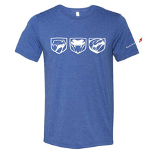 Load image into Gallery viewer, Mens Dodge Viper Tri-Logo T-shirt (Heather Royal)-FINAL SALE
