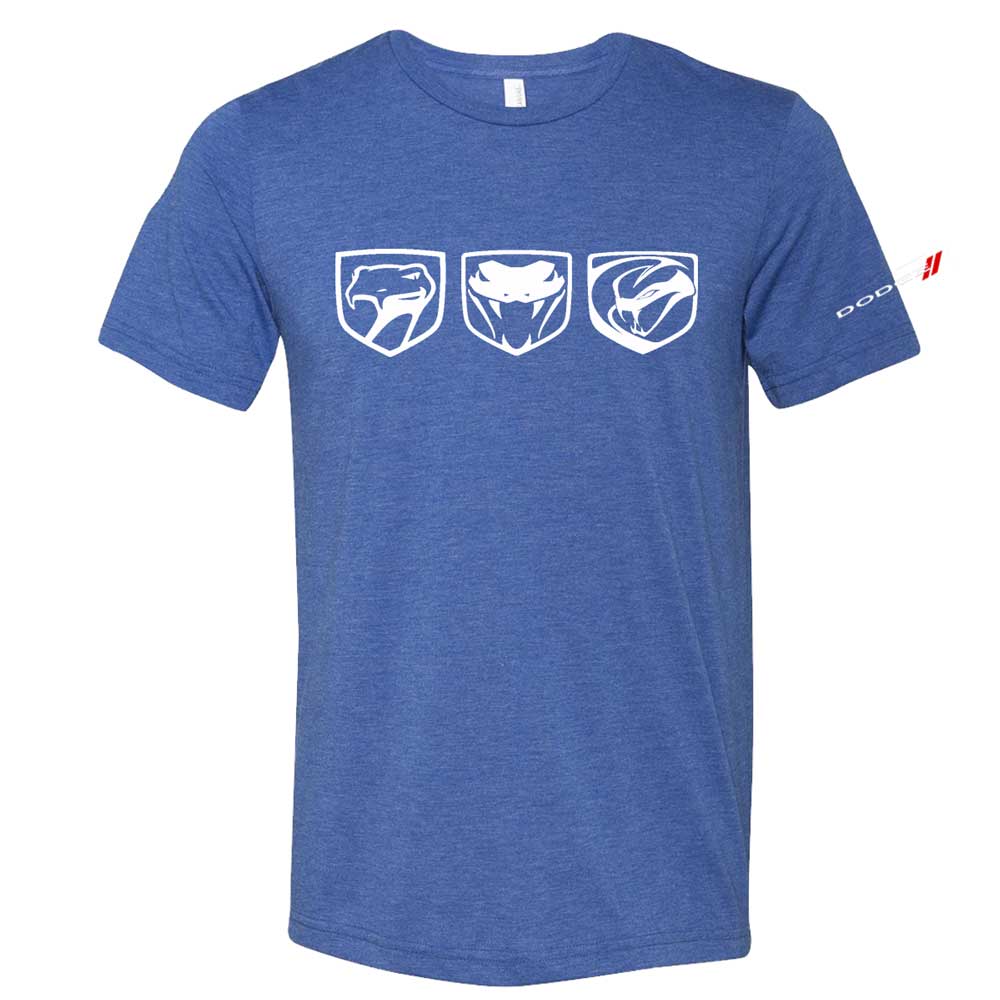 Mens Dodge Viper Tri-Logo T-shirt (Heather Royal)-FINAL SALE