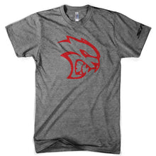 Load image into Gallery viewer, Mens Triblend Dodge SRT Hellcat Red Logo T-shirt (Grey)
