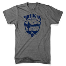 Load image into Gallery viewer, Mens Triblend Michigan Shield T-shirt (Grey)
