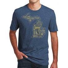 Load image into Gallery viewer, Mens Michigan Places T-shirt (Deep Blue)
