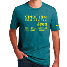 Load image into Gallery viewer, Mens Jeep®Stencil T-Shirt - Heather Deep Ocean Green
