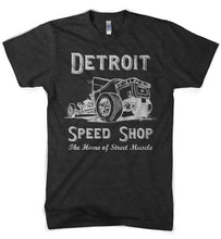 Load image into Gallery viewer, Mens Detroit Speed Shop Tubber T-shirt (Heather Black) - FINAL SALE
