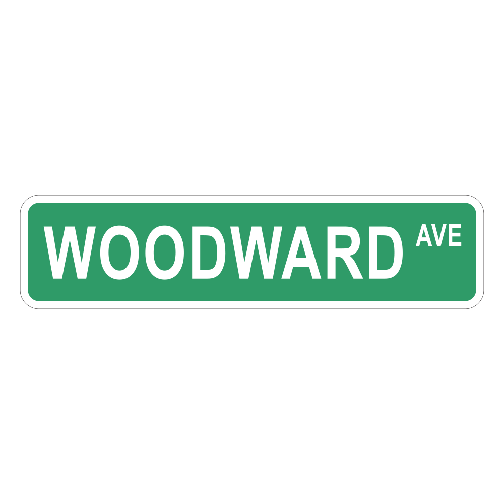 Sticker - Woodward Street Sign – Detroit Can Company