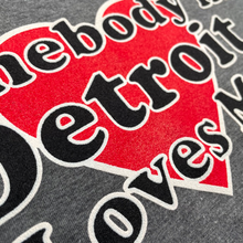 Load image into Gallery viewer, Ladies Relaxed V-neck Somebody in Detroit Loves Me T-shirt - Triblend Grey
