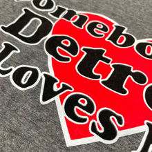 Load image into Gallery viewer, Mens Somebody in Detroit Loves Me T-shirt - Grey Triblend
