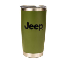 Load image into Gallery viewer, Travel Mug - Jeep® Text and Grill Powder Coated - Jeep Green
