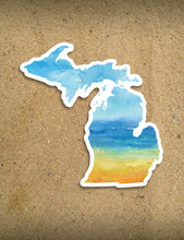 Load image into Gallery viewer, Watercolor Beach - 4&quot; Michigan Sticker
