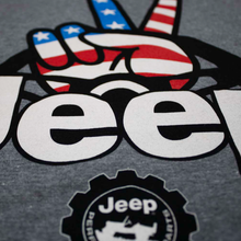 Load image into Gallery viewer, Ladies Jeep® Wave USA V-neck - Graphite Heather
