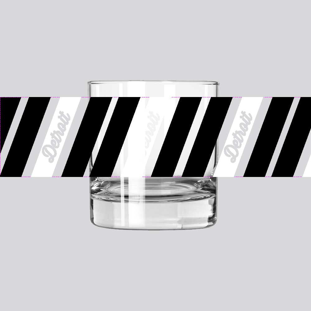 Whiskey Rocks Glass - Detroit Stripes