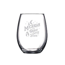 Load image into Gallery viewer, Wine Glass - Michigan Vintage Font
