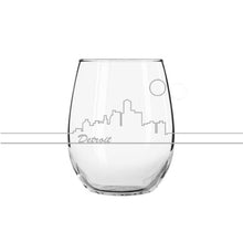 Load image into Gallery viewer, Wine Glass - Detroit Skyline
