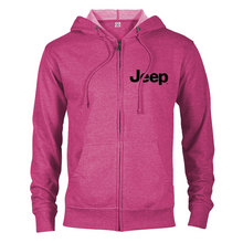 Load image into Gallery viewer, Ladies Jeep® Text Zip Hoodie - Pink
