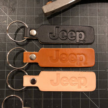 Load image into Gallery viewer, Keychain - Jeep Text leather
