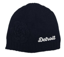 Load image into Gallery viewer, Hat - Detroit Thirsty Knit with flower - Black-FINAL SALE
