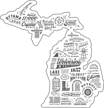 Load image into Gallery viewer, Mens Michigan Places T-shirt (Deep Blue)
