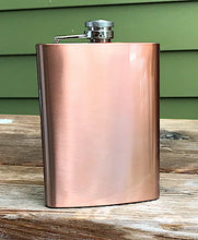 Load image into Gallery viewer, Custom Leather Wrapped Flask with &quot;DETROIT&quot; Stamp
